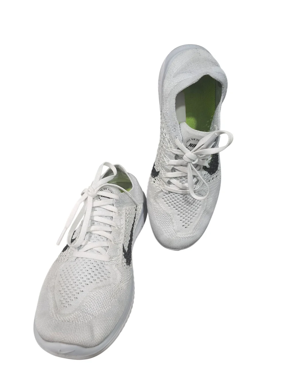 Nike Free RN Flyknit 2022 Women's White Platinum Running Shoes Size 8.5